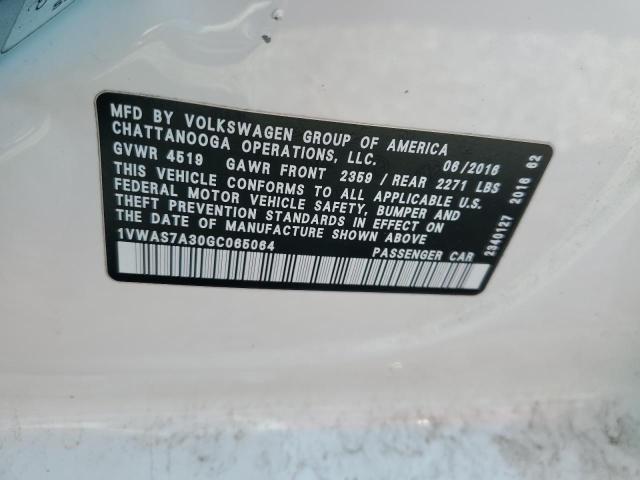 2016 VOLKSWAGEN PASSAT S - 1VWAS7A30GC065064