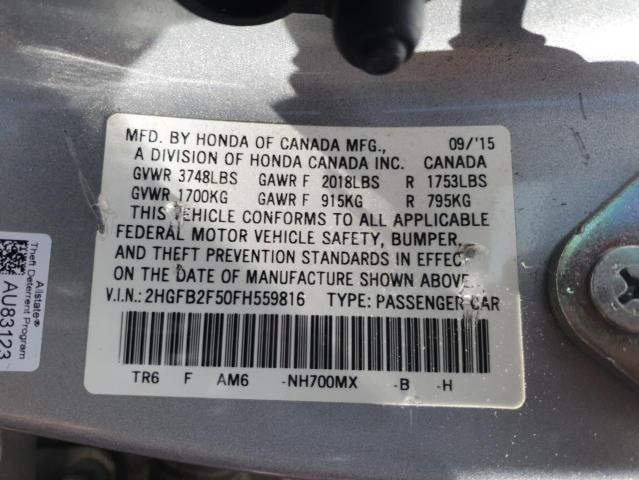 2015 HONDA CIVIC LX - 2HGFB2F50FH559816