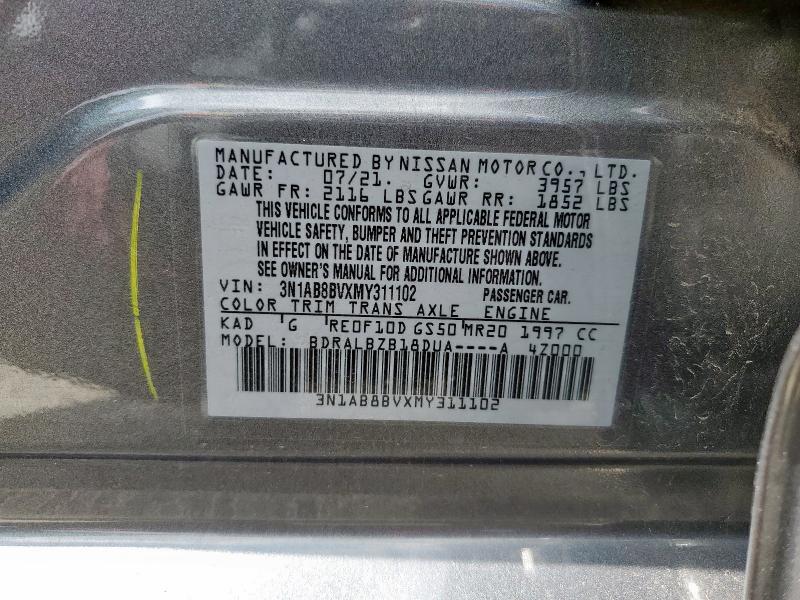 2021 NISSAN SENTRA S - 3N1AB8BVXMY311102