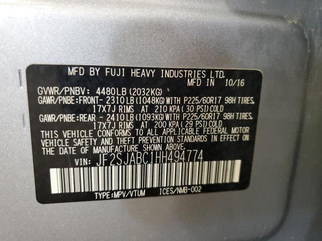 2017 SUBARU FORESTER 2 - JF2SJABC1HH494774