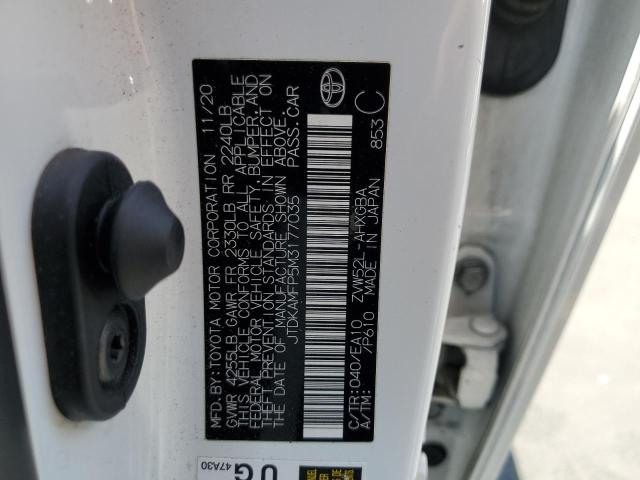 2021 TOYOTA PRIUS PRIM JTDKAMFP5M3177035