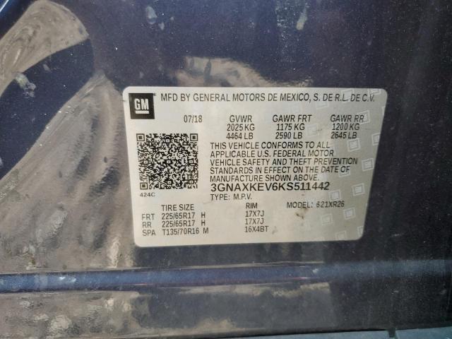 2019 CHEVROLET EQUINOX LT 3GNAXKEV6KS511442