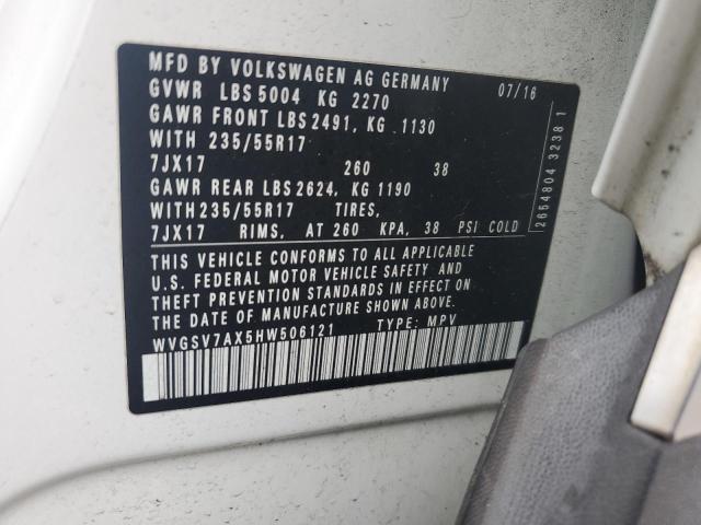 2017 VOLKSWAGEN TIGUAN WOL WVGSV7AX5HW506121