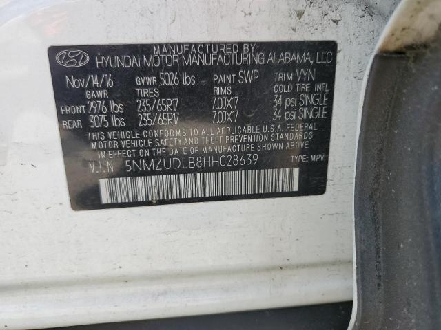 2017 HYUNDAI SANTA FE S - 5NMZUDLB8HH028639