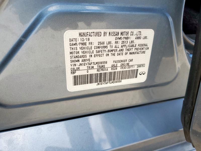 2020 INFINITI Q50 PURE JN1EV7AP7LM206556