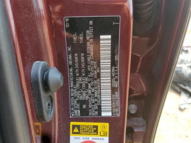 2019 TOYOTA HIGHLANDER - 5TDJZRFH5KS949295