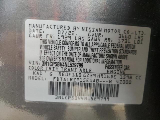 2022 NISSAN KICKS S - 3N1CP5BV4NL529799