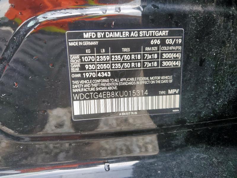 2019 MERCEDES-BENZ GLA 250 - WDCTG4EB8KU015314