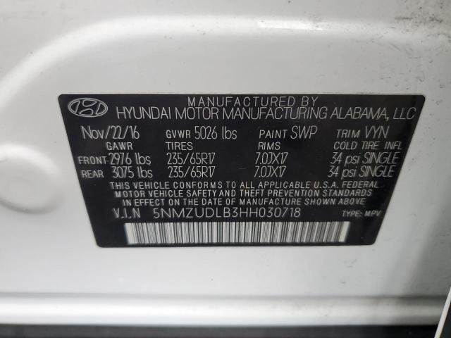 2017 HYUNDAI SANTA FE S - 5NMZUDLB3HH030718