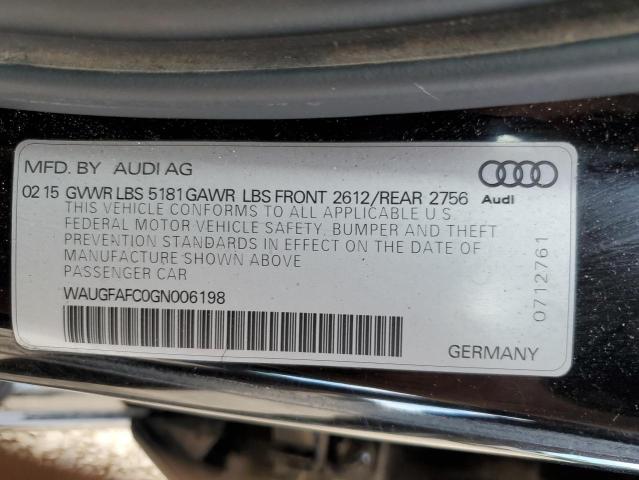 2016 AUDI A6 PREMIUM WAUGFAFC0GN006198