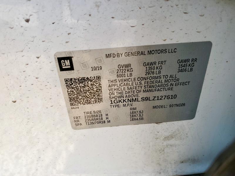 2020 GMC ACADIA SLT - 1GKKNMLS9LZ127610