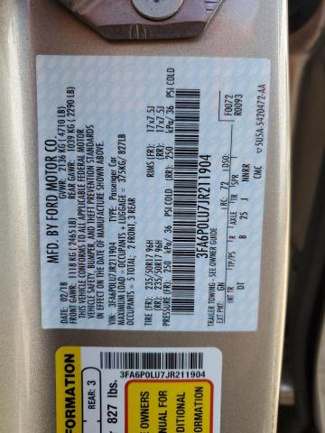 2018 FORD FUSION SE - 3FA6P0LU7JR211904