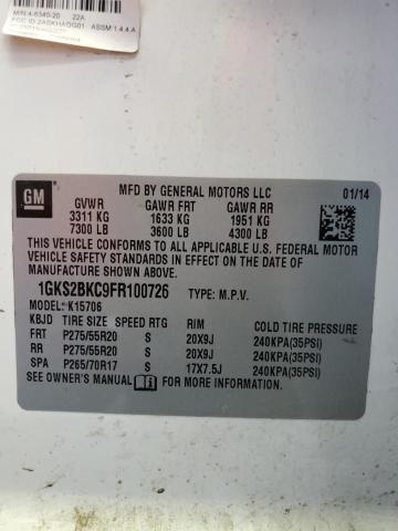 2015 GMC YUKON SLT 1GKS2BKC9FR100726
