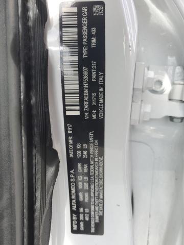 2017 ALFA ROMEO GIULIA ZARFAEBN1H7536607