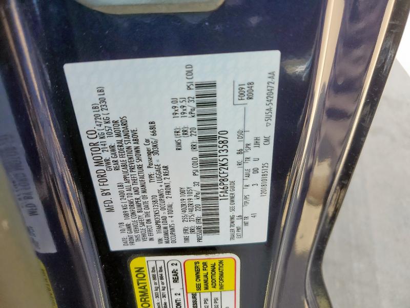 2019 FORD MUSTANG GT 1FA6P8CF2K5135870