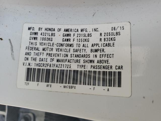 2015 HONDA ACCORD EXL 1HGCR2F87FA221725