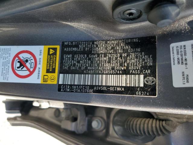 2016 TOYOTA CAMRY LE - 4T4BF1FK7GR565744