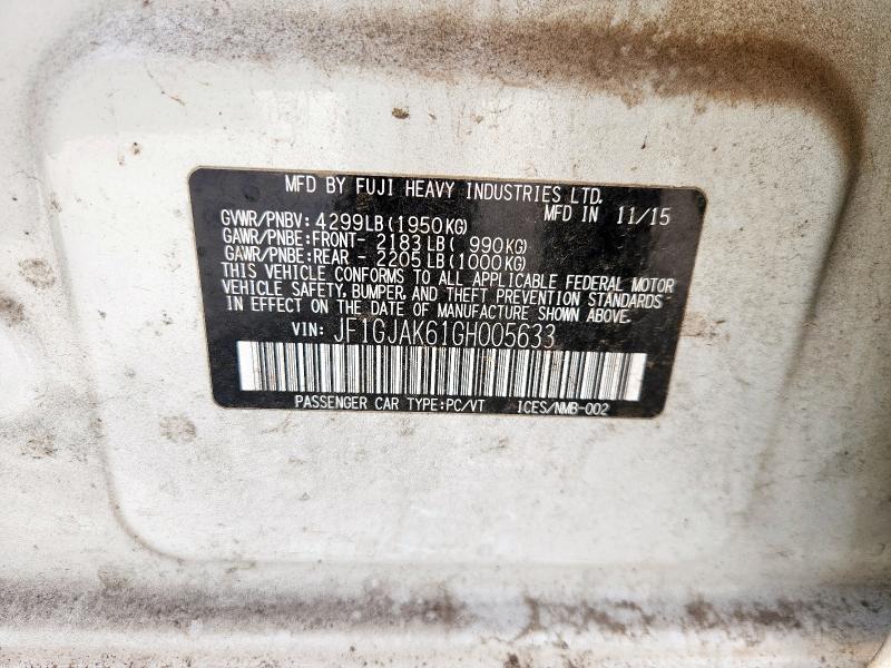 2016 SUBARU IMPREZA LI JF1GJAK61GH005633