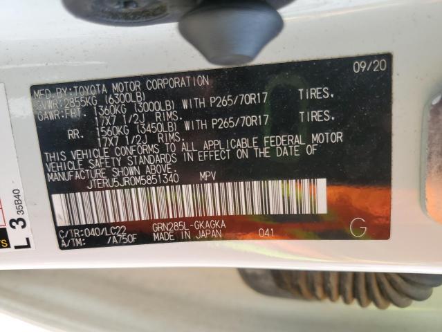 2021 TOYOTA 4RUNNER SR JTERU5JR0M5851340