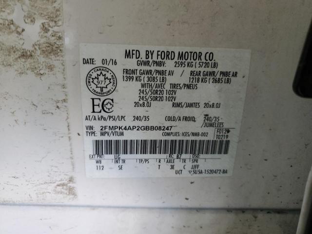 2016 FORD EDGE SPORT 2FMPK4AP2GBB08247