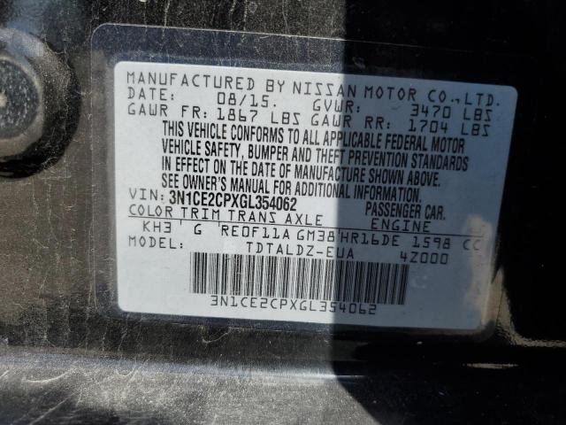 2016 NISSAN VERSA NOTE 3N1CE2CPXGL354062