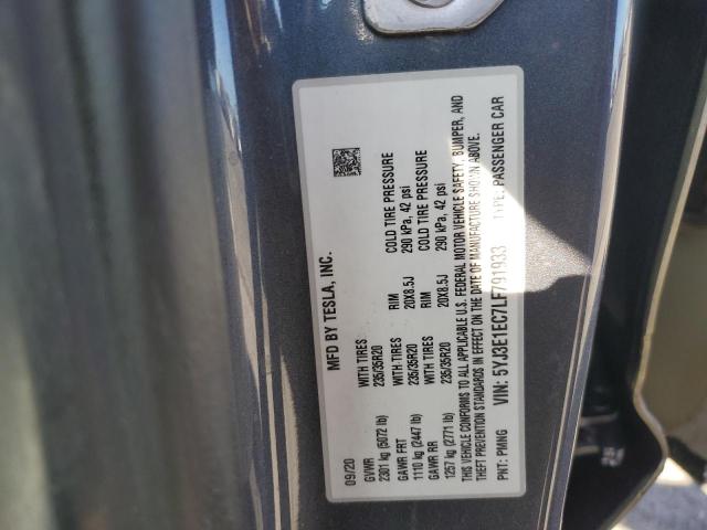 2020 TESLA MODEL 3 5YJ3E1EC7LF791933