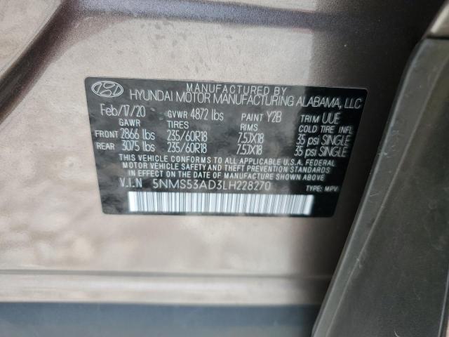 2020 HYUNDAI SANTA FE L 5NMS53AD3LH228270