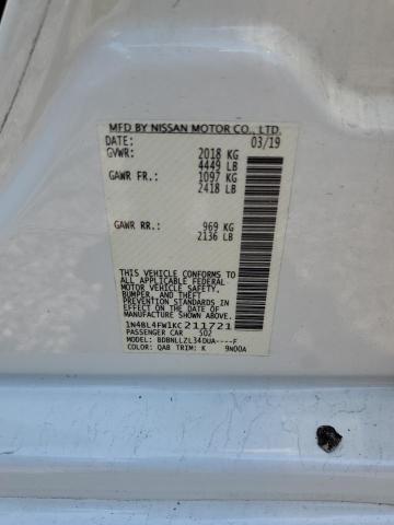 2019 NISSAN ALTIMA PLA 1N4BL4FW1KC211721