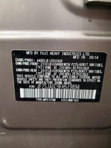 2015 SUBARU FORESTER 2 - JF2SJAGC9FH519894