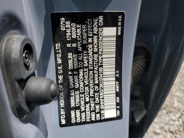 2019 HONDA CIVIC TYPE SHHFK8G73KU204199