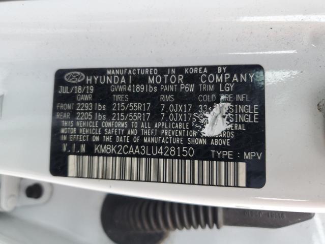 2020 HYUNDAI KONA SEL KM8K2CAA3LU428150
