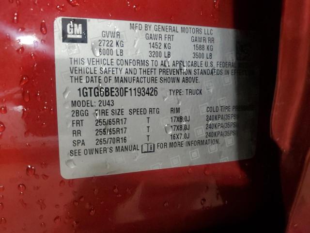2015 GMC CANYON SLE - 1GTG6BE30F1193426