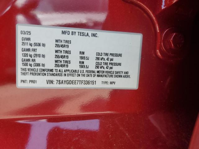 2026 TESLA MODEL Y 7SAYGDEE7TF336151