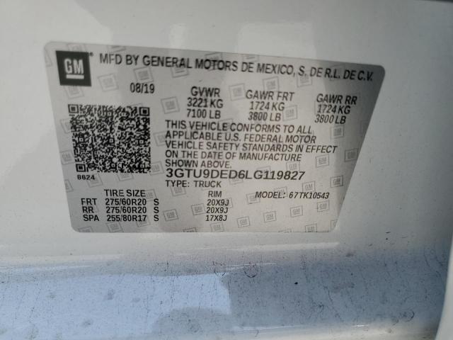 2020 GMC SIERRA K15 - 3GTU9DED6LG119827