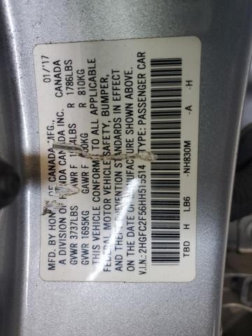 2017 HONDA CIVIC LX 2HGFC2F56HH515514