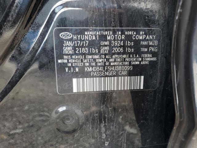 2017 HYUNDAI ELANTRA KMHD84LF5HU381099