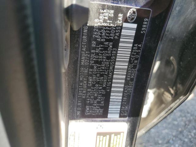 2021 TOYOTA CAMRY SE - 4T1G11AK5MU559183