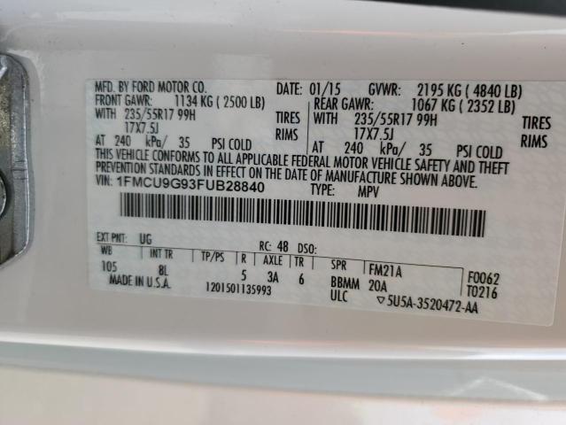 2015 FORD ESCAPE SE 1FMCU9G93FUB28840