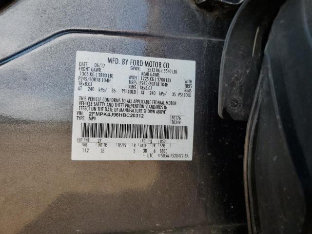 2017 FORD EDGE SEL 2FMPK4J96HBC20312