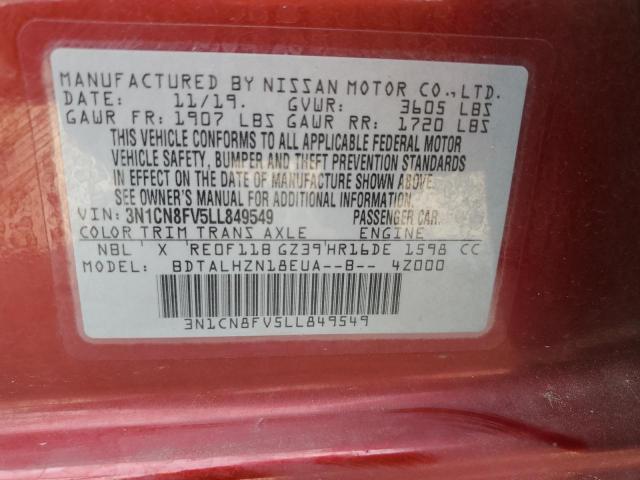 2020 NISSAN VERSA SR - 3N1CN8FV5LL849549