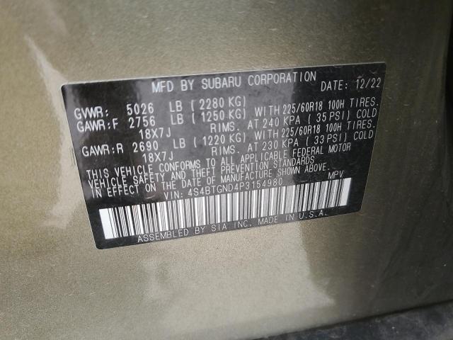 2023 SUBARU OUTBACK LIMITED XT 4S4BTGND4P3154980