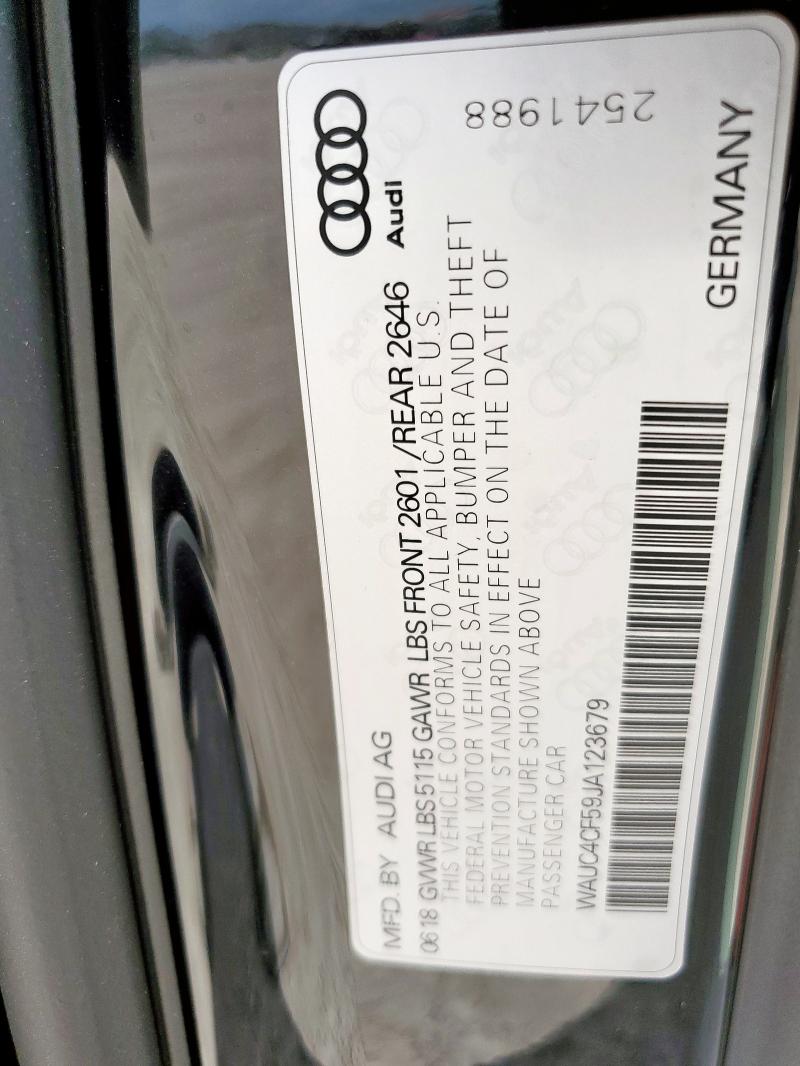 2018 AUDI S5 PRESTIG WAUC4CF59JA123679
