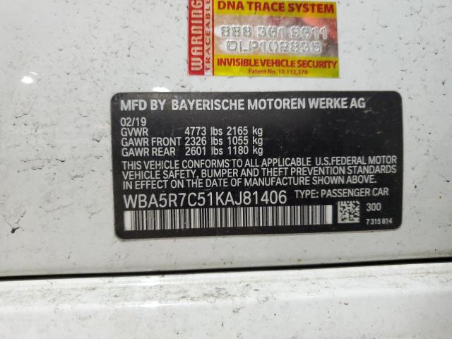 2019 BMW 330XI - WBA5R7C51KAJ81406
