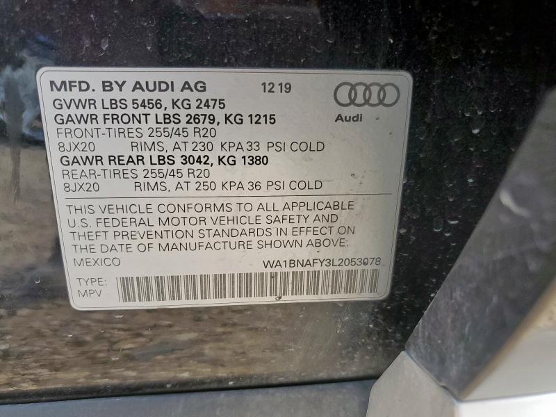 2020 AUDI Q5 PREMIUM - WA1BNAFY3L2053078