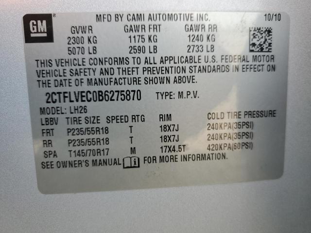 2011 GMC TERRAIN SL - 2CTFLVEC0B6275870