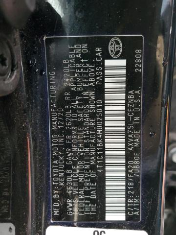 4t1c11bk4mu025010 - 2021 Toyota camry le - #61298755