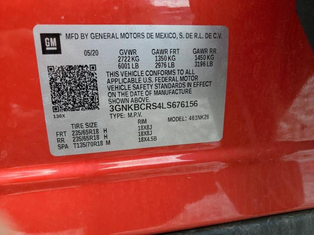 2020 CHEVROLET BLAZER 2LT 3GNKBCRS4LS676156