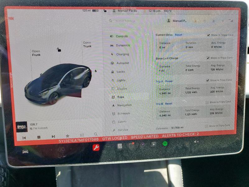 2021 TESLA MODEL 3 - 5YJ3E1EA7MF017598