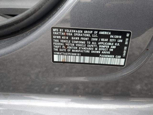 2015 VOLKSWAGEN PASSAT S 1VWAT7A37FC086151