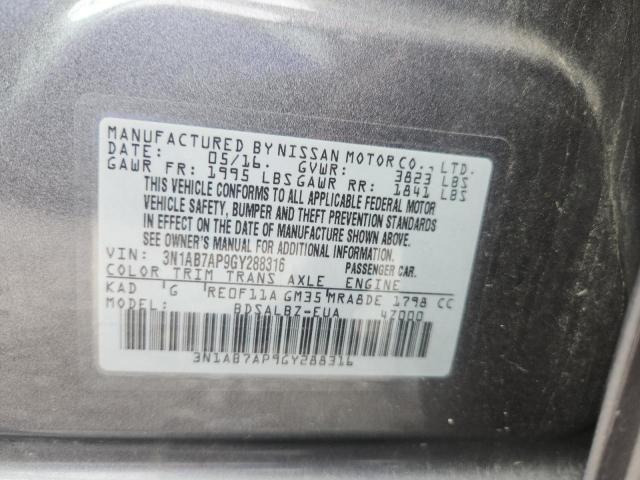 2016 NISSAN SENTRA S - 3N1AB7AP9GY288316